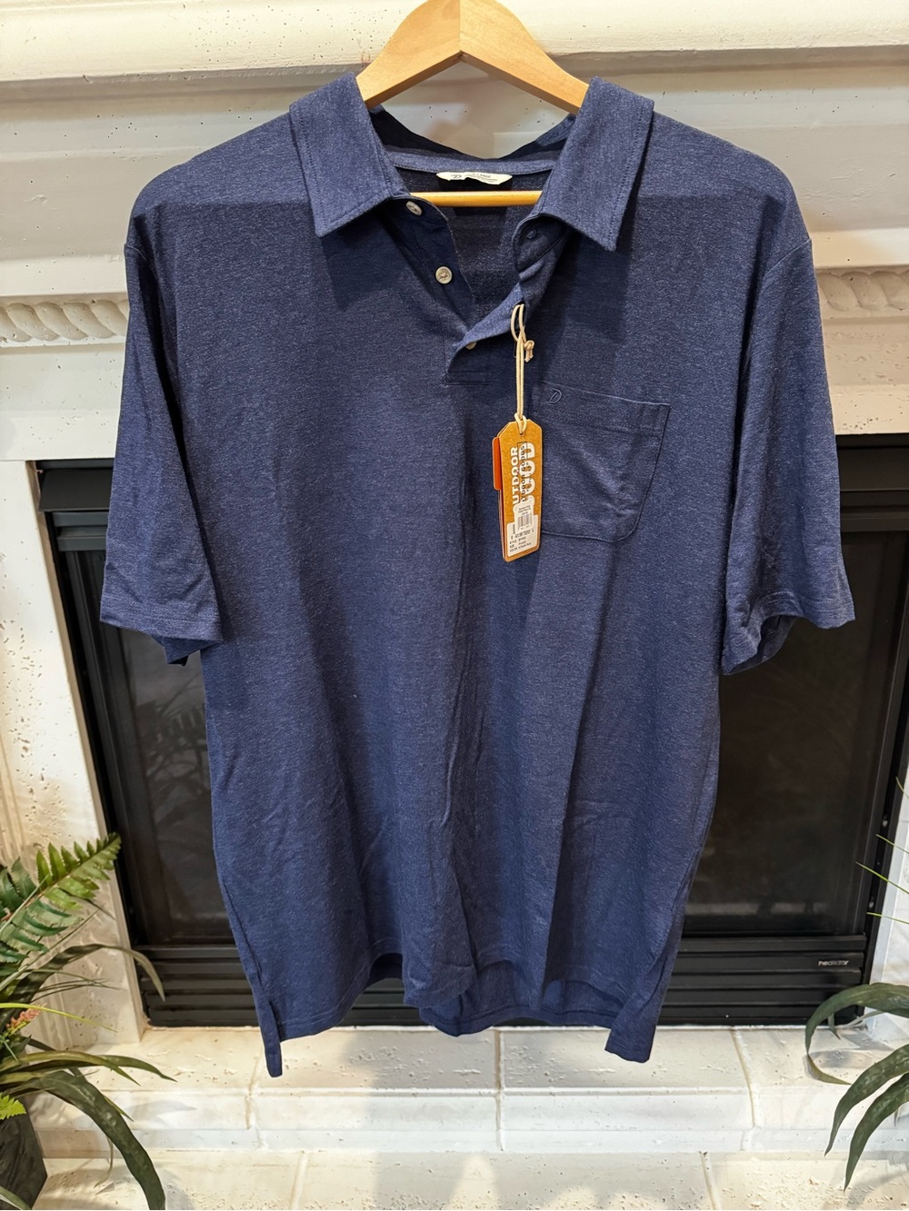 🆕 Duck Camp Men's Navy Short-Sleeve Pocket Polo